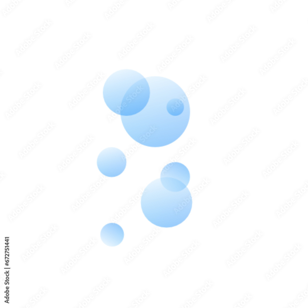 Blue fizzing air bubbles under flowing water Blue fizzing air bubbles under flowing water
