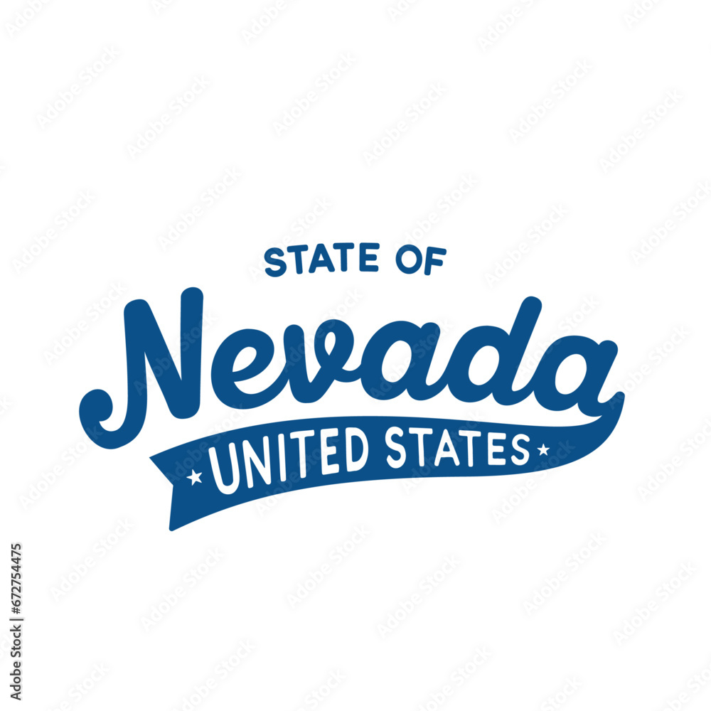 State of Nevada lettering design. Nevada, United States, typography design. Nevada, text design. Vector and illustration. State of Nevada lettering design. Nevada, United States, typography design. Nevada, text design. Vector and illustration.
