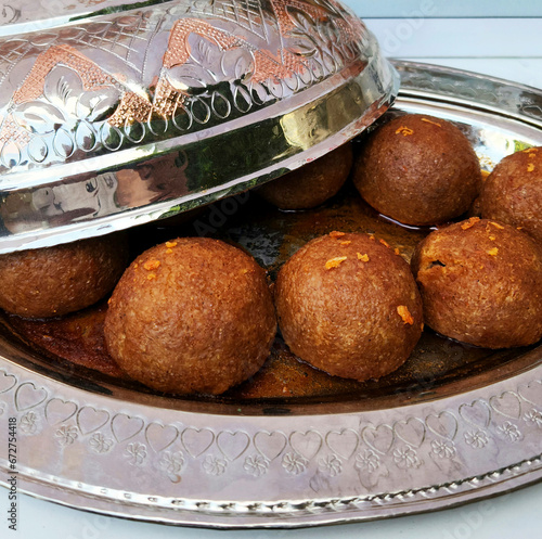 Stuffed meatballs, which are among the traditional dishes of the southern Turkey. The filling consists of minced meat, onion and optionally walnuts, parsley, pepper paste and spices.  photo