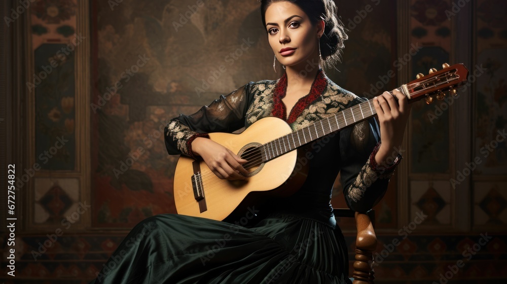 A Portuguese fado singer in traditional attire
A Portuguese fado singer in traditional attire