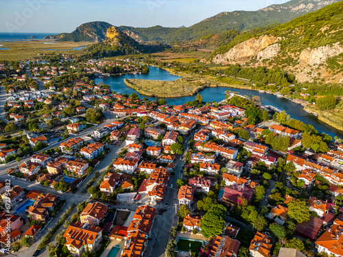 Aerial view of Dalyan in Mugla Province, Turkey