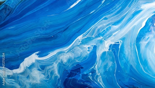 Abstract art blue paint background with marble texture