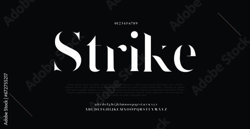 STRIKE Modern abstract digital alphabet colorful font minimal technology typography creative urban. vector illustration