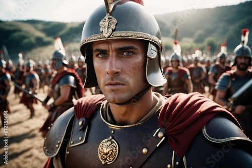 Römischer Legionär im Kampf zur Illustration geschichtlicher Inhalte