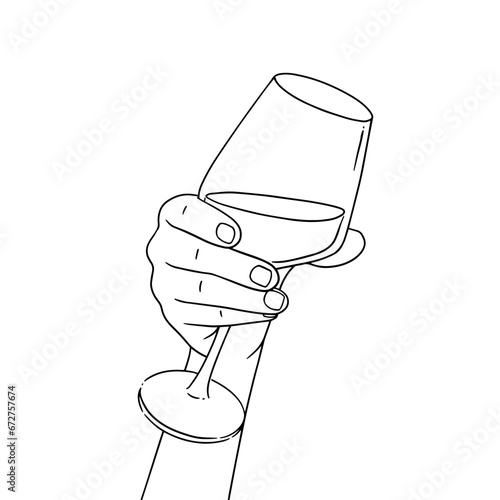 hand holding a glass of champagne
