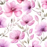 Lilly watercolor floral with seamless pattern