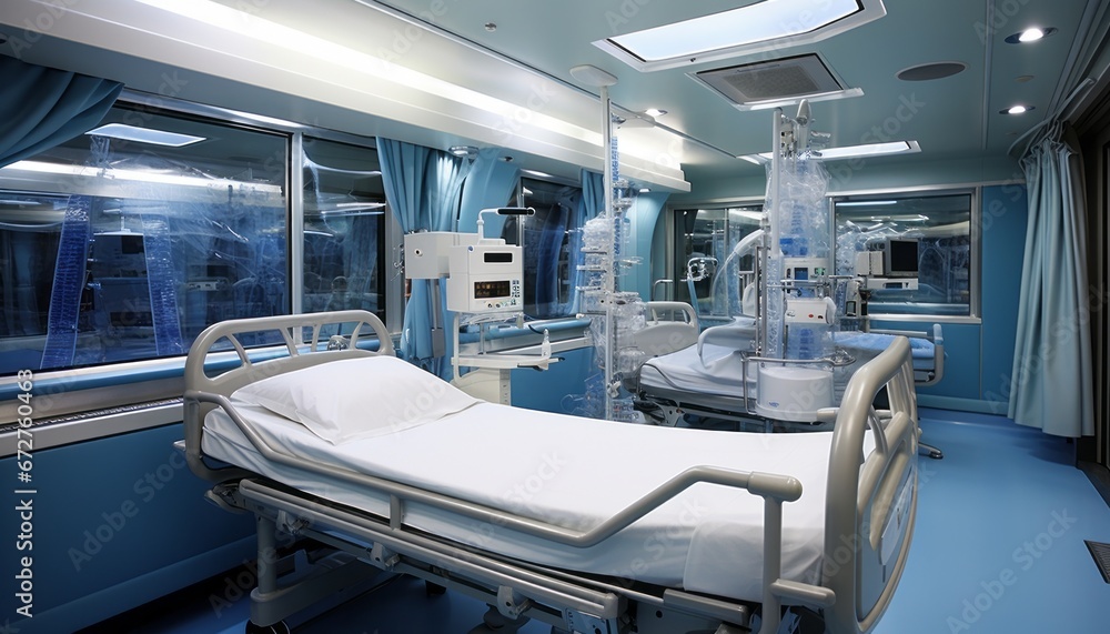 Cutting edge equipment and advanced medical devices in a state of the art modern operating room Cutting edge equipment and advanced medical devices in a state of the art modern operating room