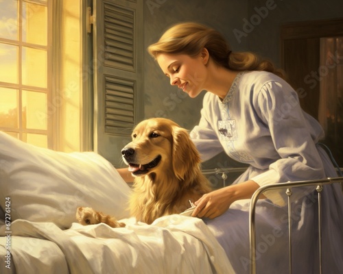 Dog Nurse providing compassionate healthcare photo