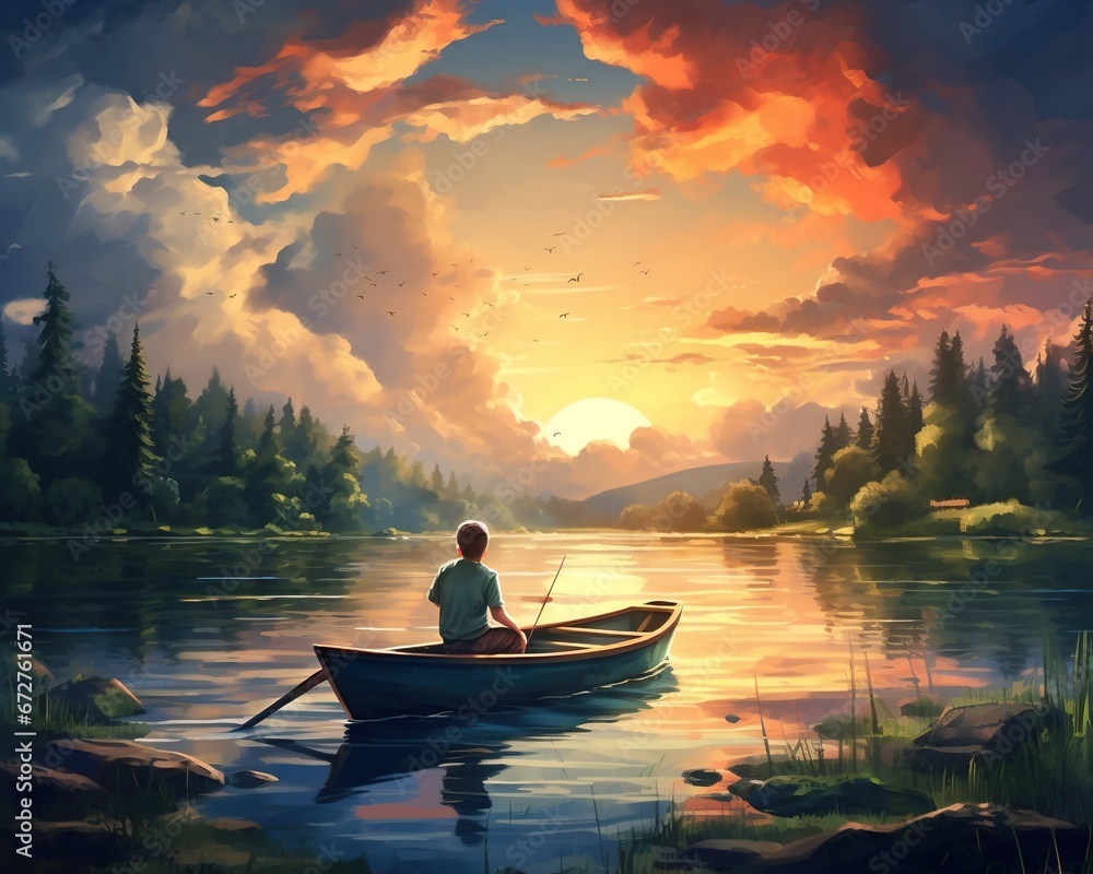 catch fish from a boat on the lake catch fish from a boat on the lake fishinglake boat landscape catch fish from a boat on the lake catch fish from a boat on the lake fishinglake boat landscape