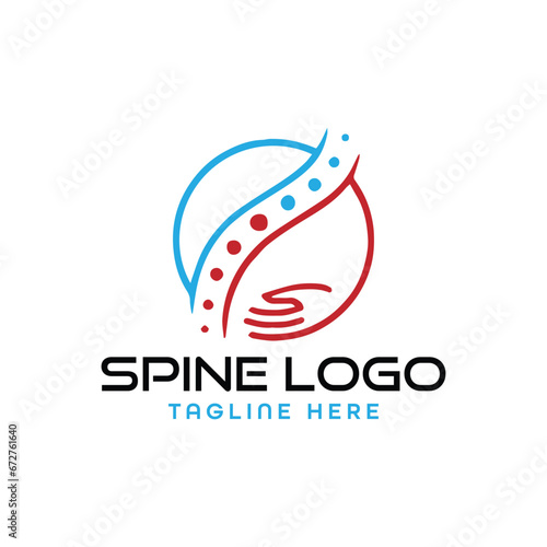 spine backpain logo design vector