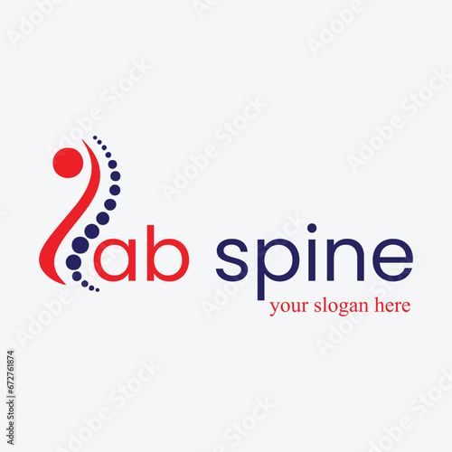 spine backpain logo design vector