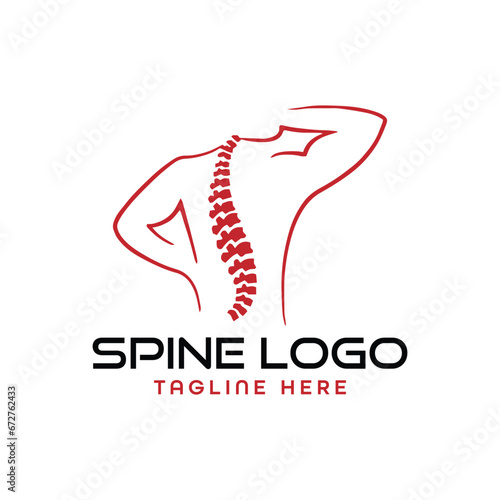 spine backpain logo design vector
