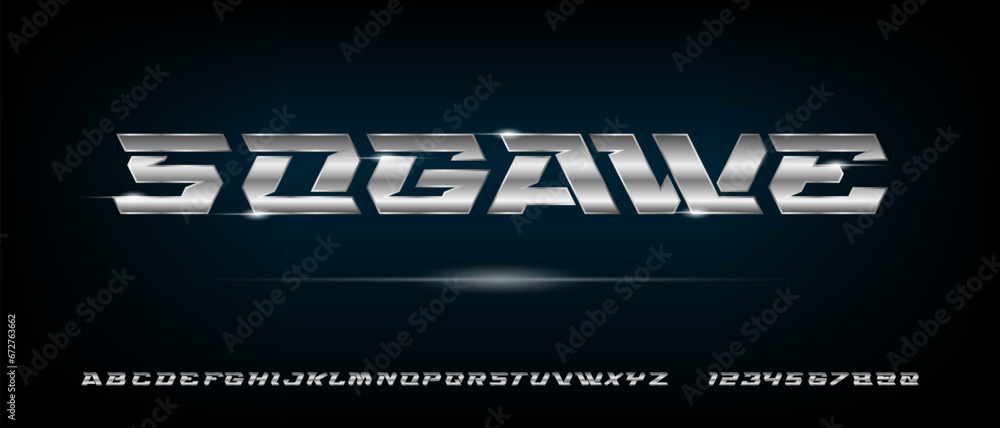Obraz premium Modern sport digital modern futuristic alphabet with urban style template