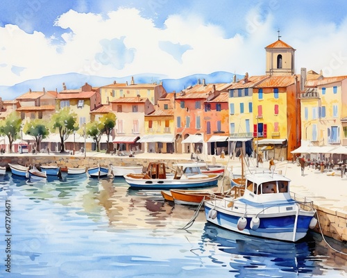 beautiful view of the small town of Snt-Tropez France. © Nipon