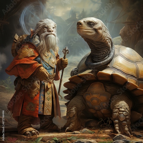 Rat and Hermann s tortoise, Testudo hermanni photo