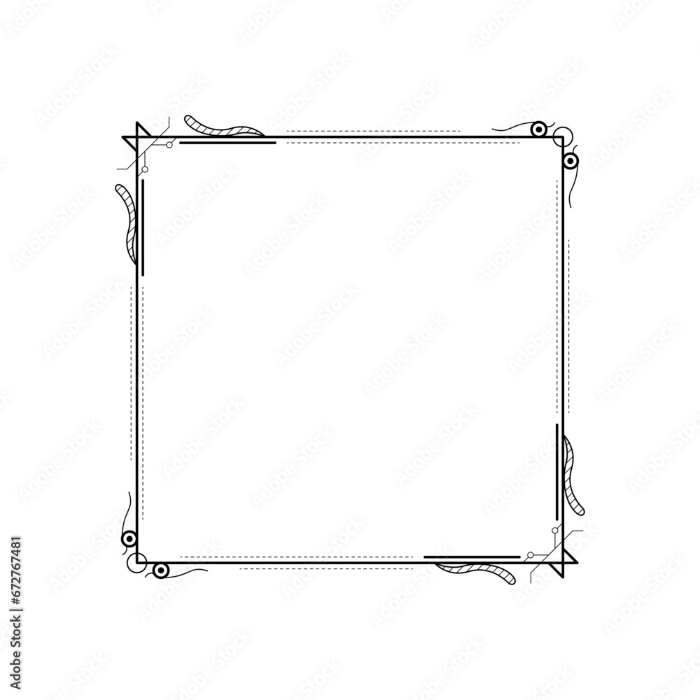 Abstract Black Simple Line Square With Leaf Leaves Frame Flowers Doodle Outline Element Vector Design Style Sketch Isolated Illustration For Wedding And Banner Abstract Black Simple Line Square With Leaf Leaves Frame Flowers Doodle Outline Element Vector Design Style Sketch Isolated Illustration For Wedding And Banner