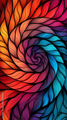 Spiral Colorful modern hand drawn trendy abstract pattern photo