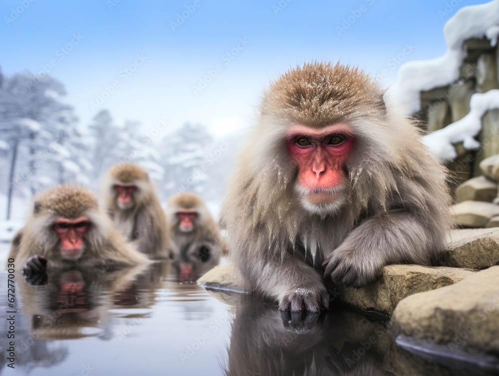 Obraz premium Snow monkeys, Japan
