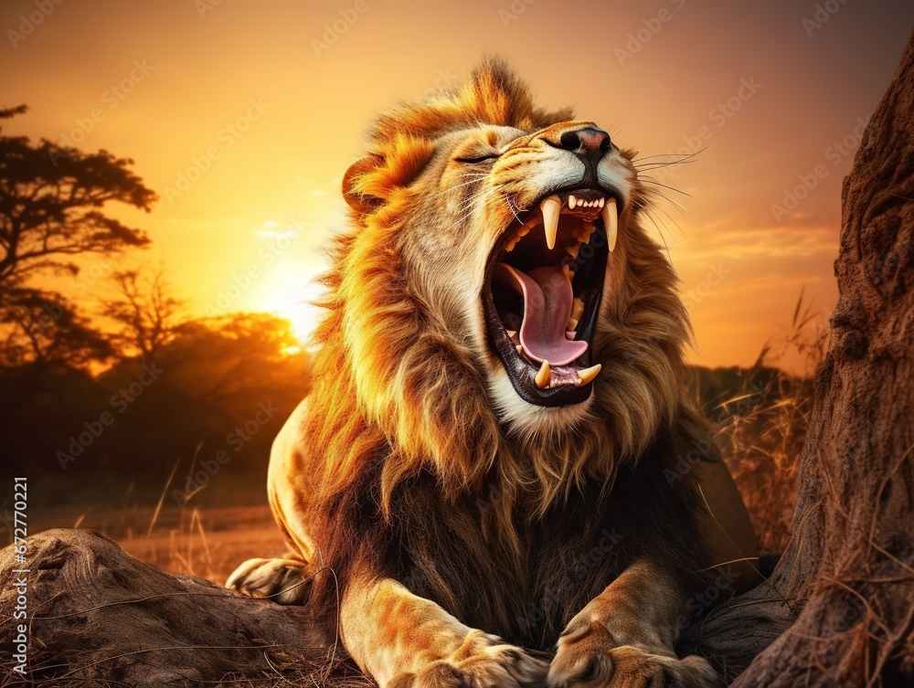 Lion, yawn