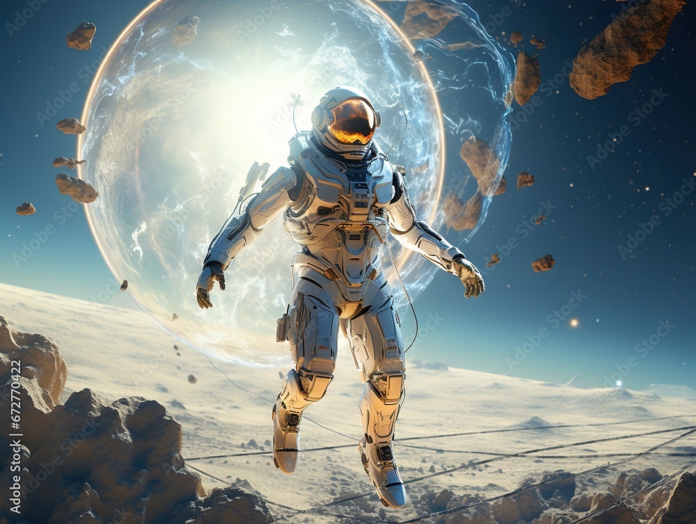 Fototapeta premium Exploration A futuristic astronauts of the galaxy concept