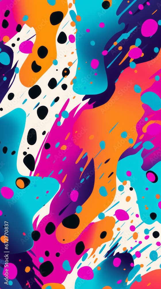 Splotch Colorful modern hand drawn trendy abstract pattern