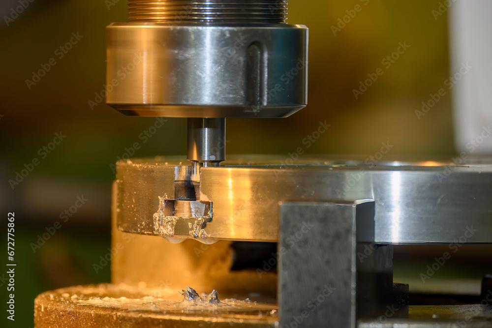 The T-slot cutting process on NC milling machine with T-slot cutter. The T-slot cutting process on NC milling machine with T-slot cutter.