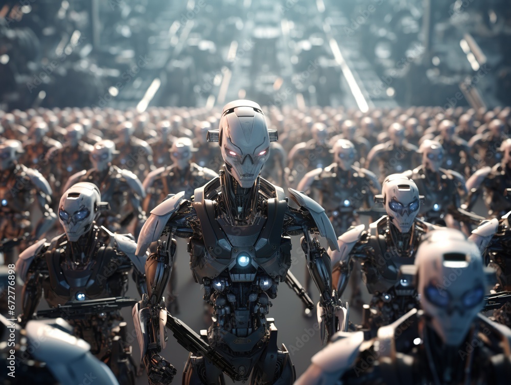 Robot Shutting Down Army Of Robots Stock Illustration Adobe Stock