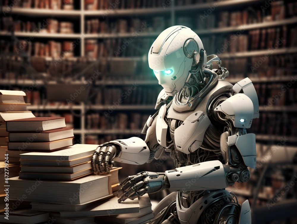 Robot with books Robot with books
