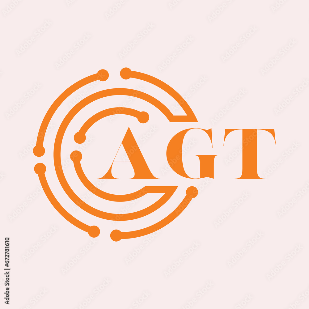 AGT letter design.AGT letter technology logo design on white background ...