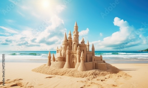 Grand sand castle on the tropical beach © Asman