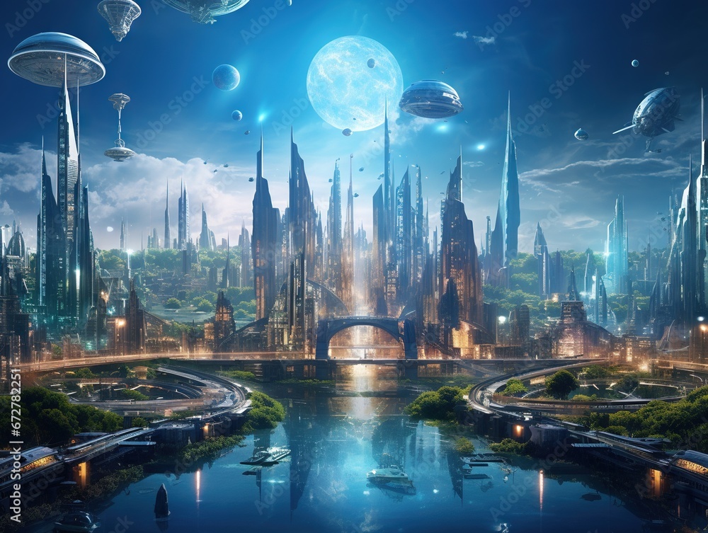 Obraz premium Future city