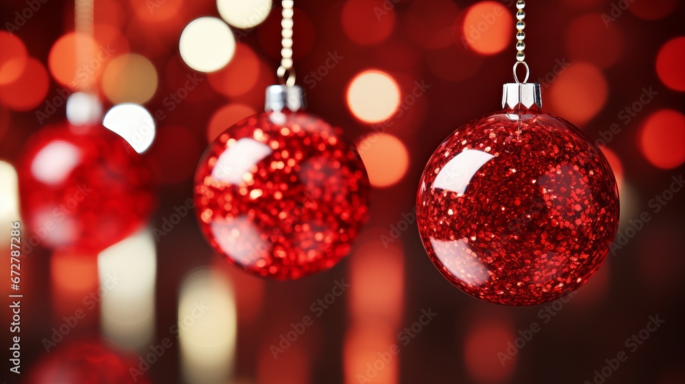 Fototapeta premium Festive and bright christmas postcard background with shimmering decorations and holiday elements