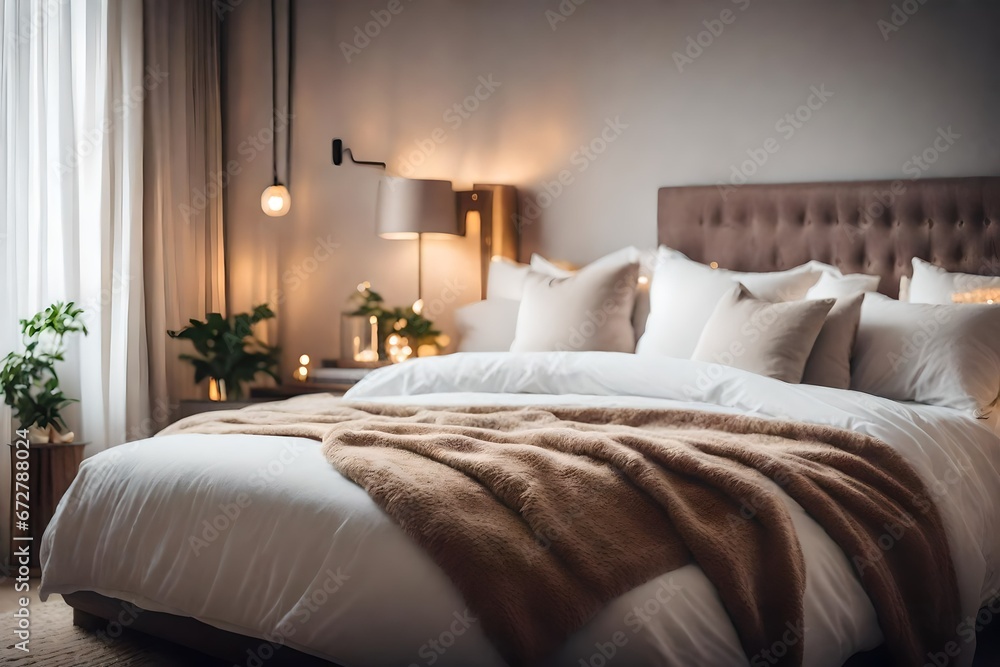 Obraz premium hotel room with bed