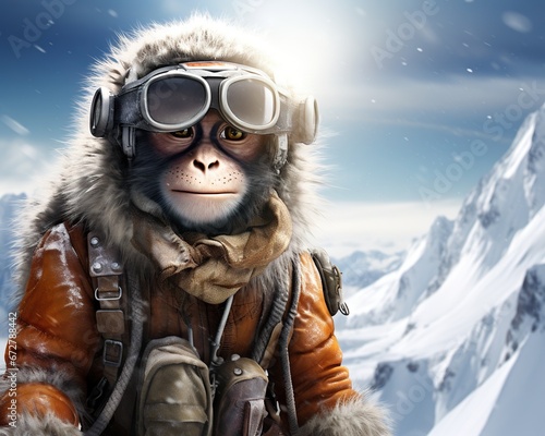 Monkey Polar explorer surviving extreme conditions