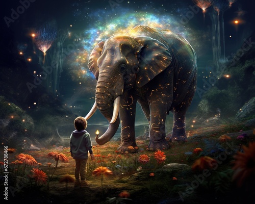Elephant Exo-botanist exploring alien plant consciousness © Nipon
