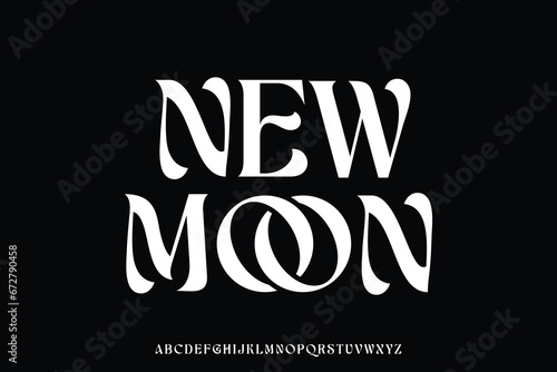 Beautiful natural decorative alphabet display font vector. Elegant curvy ligature typography style illustration