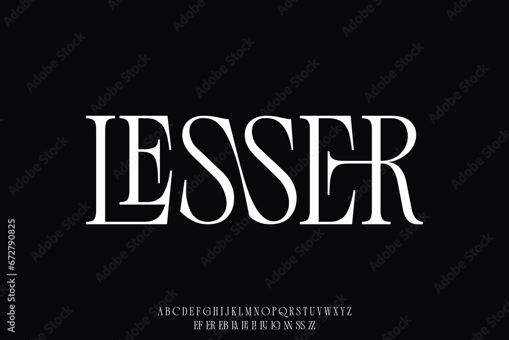 Elegant minimalist ligature serif alphabet display font vector. Creative luxury typography style