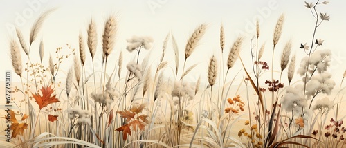 Wheat field in the spring with a blue sky. Texture as background wallpaper Banner  with copy space for text photo