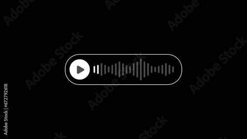 Music song playing podcast or frequency digital isolated on black background. digital sound wave equalizer. Audio conversation wave concept and design 4k