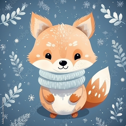 Cute Winter Fox