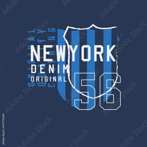 New york Denim Original Typography vintage clothing brand tee graphic print design