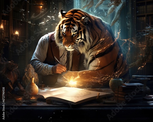 Tiger Biologist studying the wonders of life
