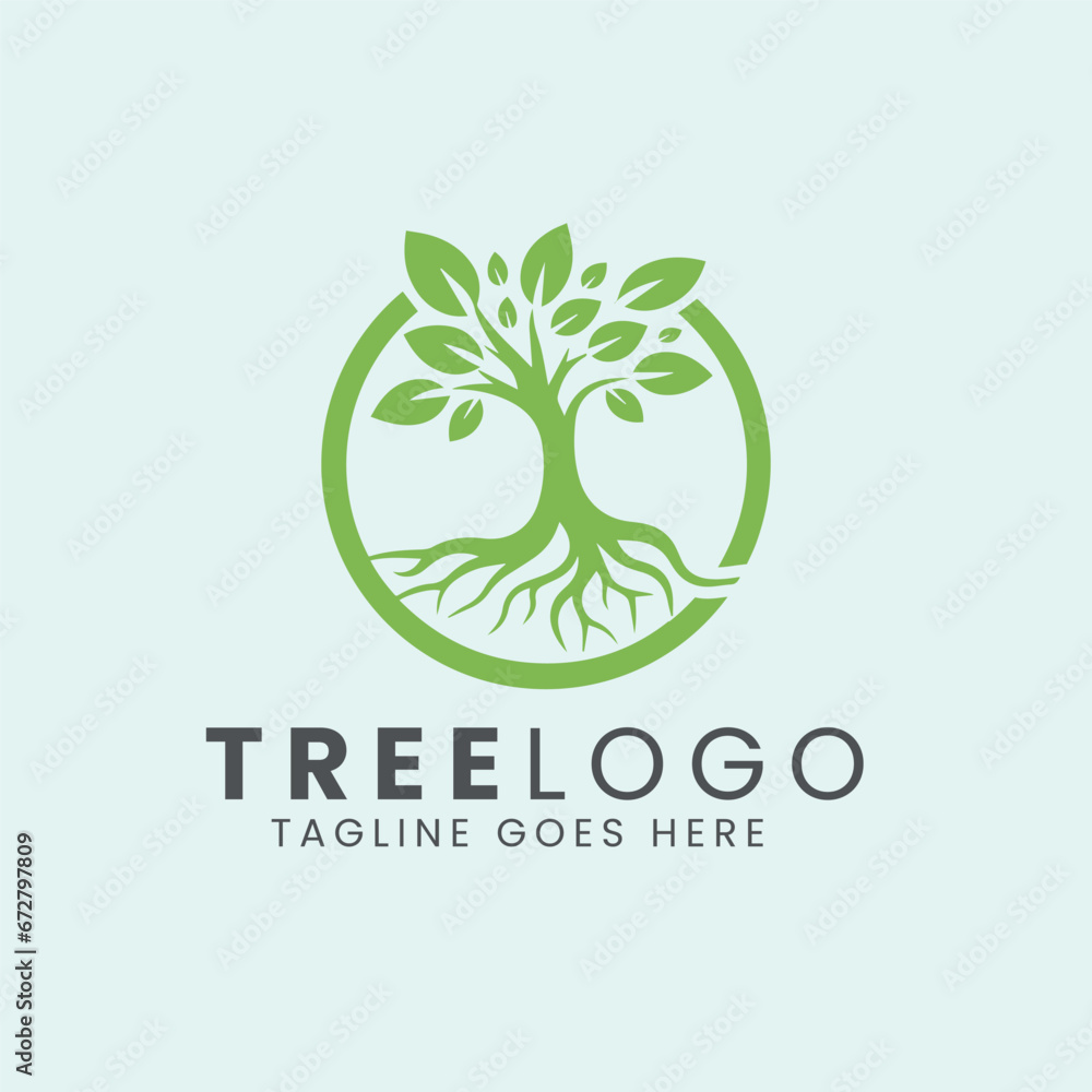 Tree Icon Logo Design, Nature trees vector illustration logo design. Tree Icon Logo Design, Nature trees vector illustration logo design.