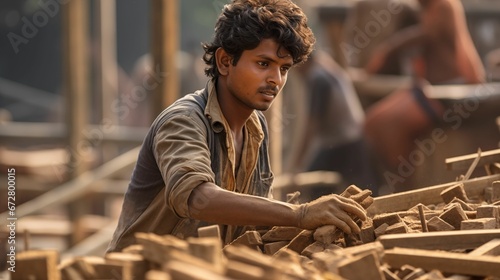 Image of young Indian construction worker.
