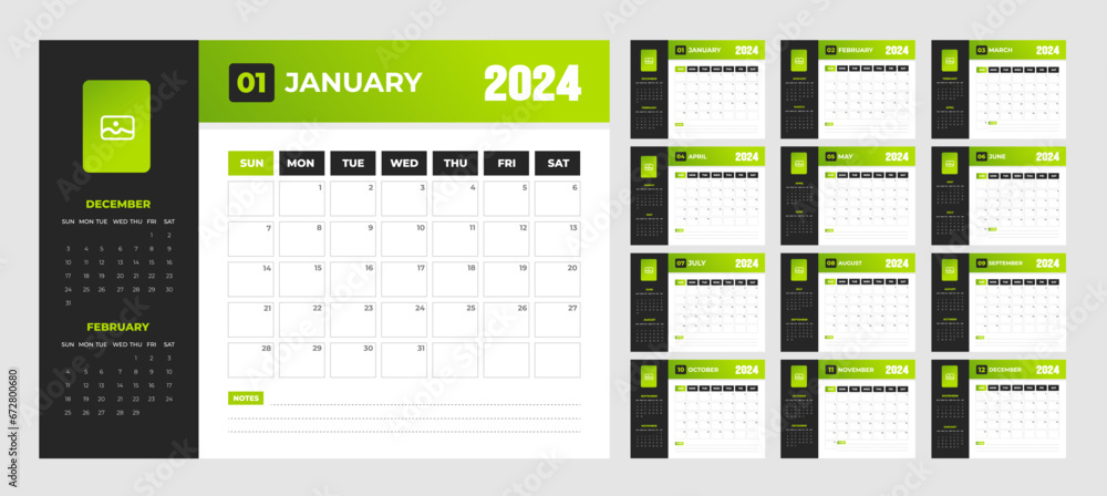 2024 dark and green Calendar Desktop Planner Template. Corporate business wall or desk simple Planner calendar with week start Sunday. Calendar Planner Template with Place for Photo and Company Logo. 2024 dark and green Calendar Desktop Planner Template. Corporate business wall or desk simple Planner calendar with week start Sunday. Calendar Planner Template with Place for Photo and Company Logo.