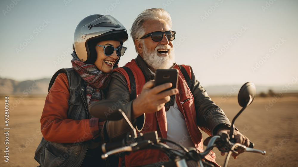Fototapeta premium Senior couple having fun Generative Ai