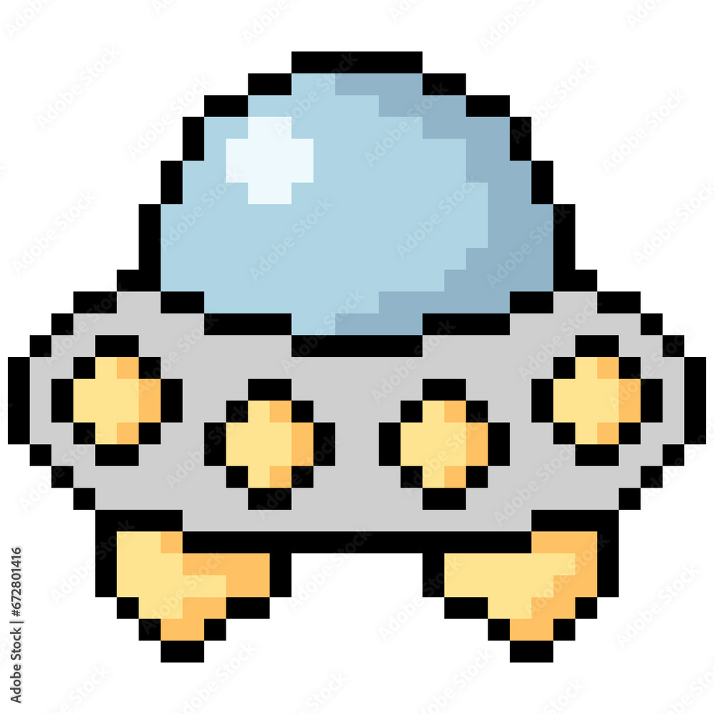 Fototapeta premium Pixel art style spaceship