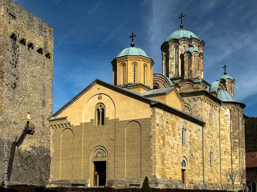 The Manasija Monastery also known as Resava is a Serbian Orthodox monastery near Despotovac, Serbia, founded by Despot Stefan Lazarević between 1406 and 1418