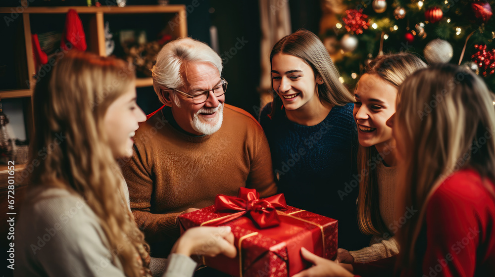 couple with christmas presents Generative Ai