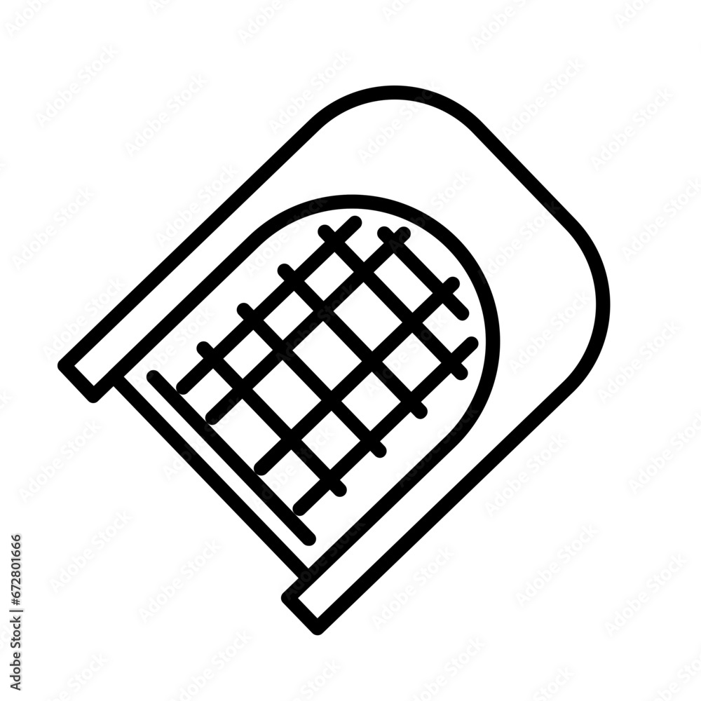 Net Fish Icon and Illustration in Line Style Net Fish Icon and Illustration in Line Style